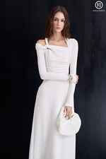 Load image into Gallery viewer, Ruffle shoulder dress
