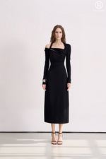 Load image into Gallery viewer, Ruffle shoulder dress

