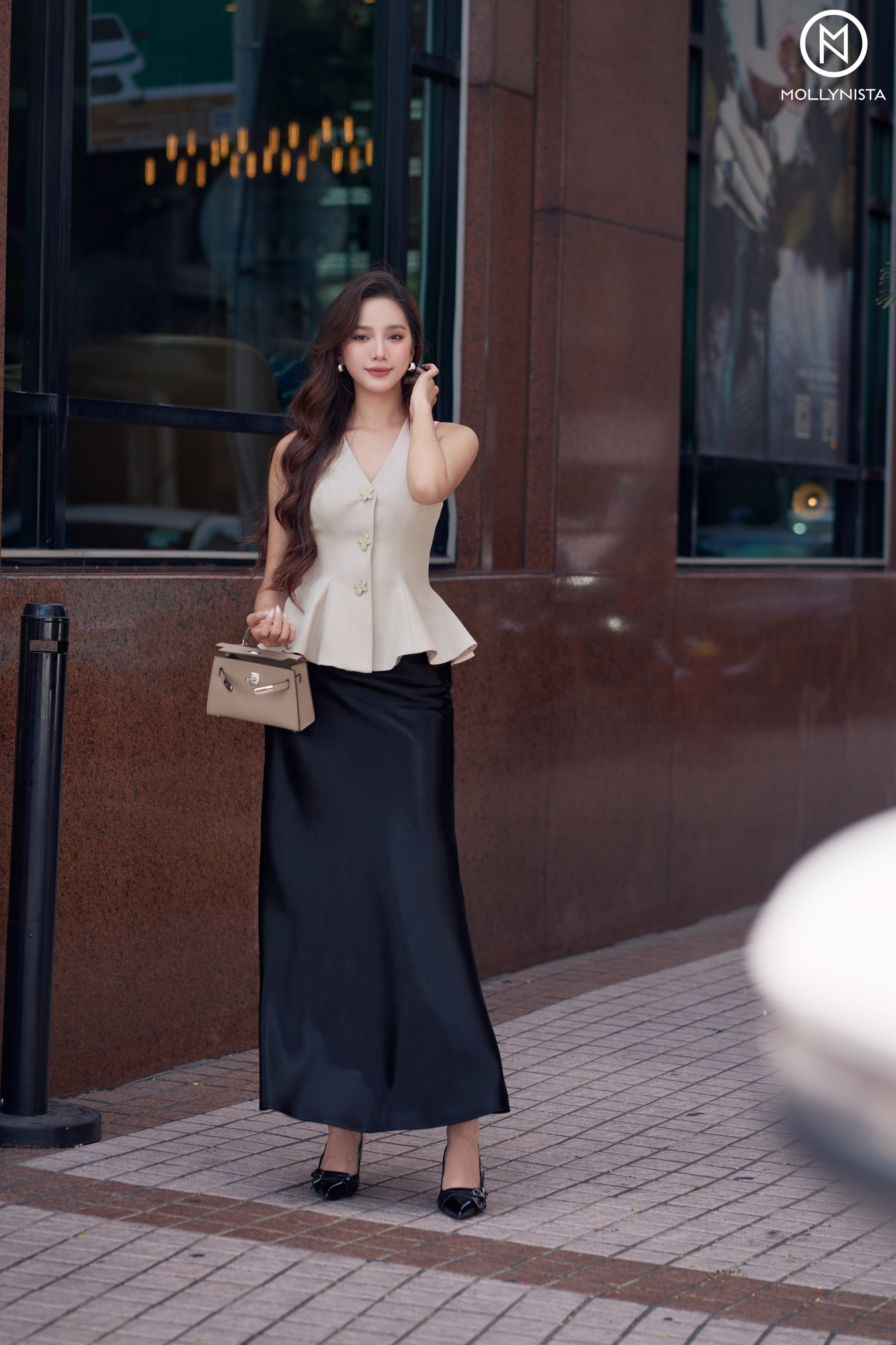 Bloom Button Peplum Top