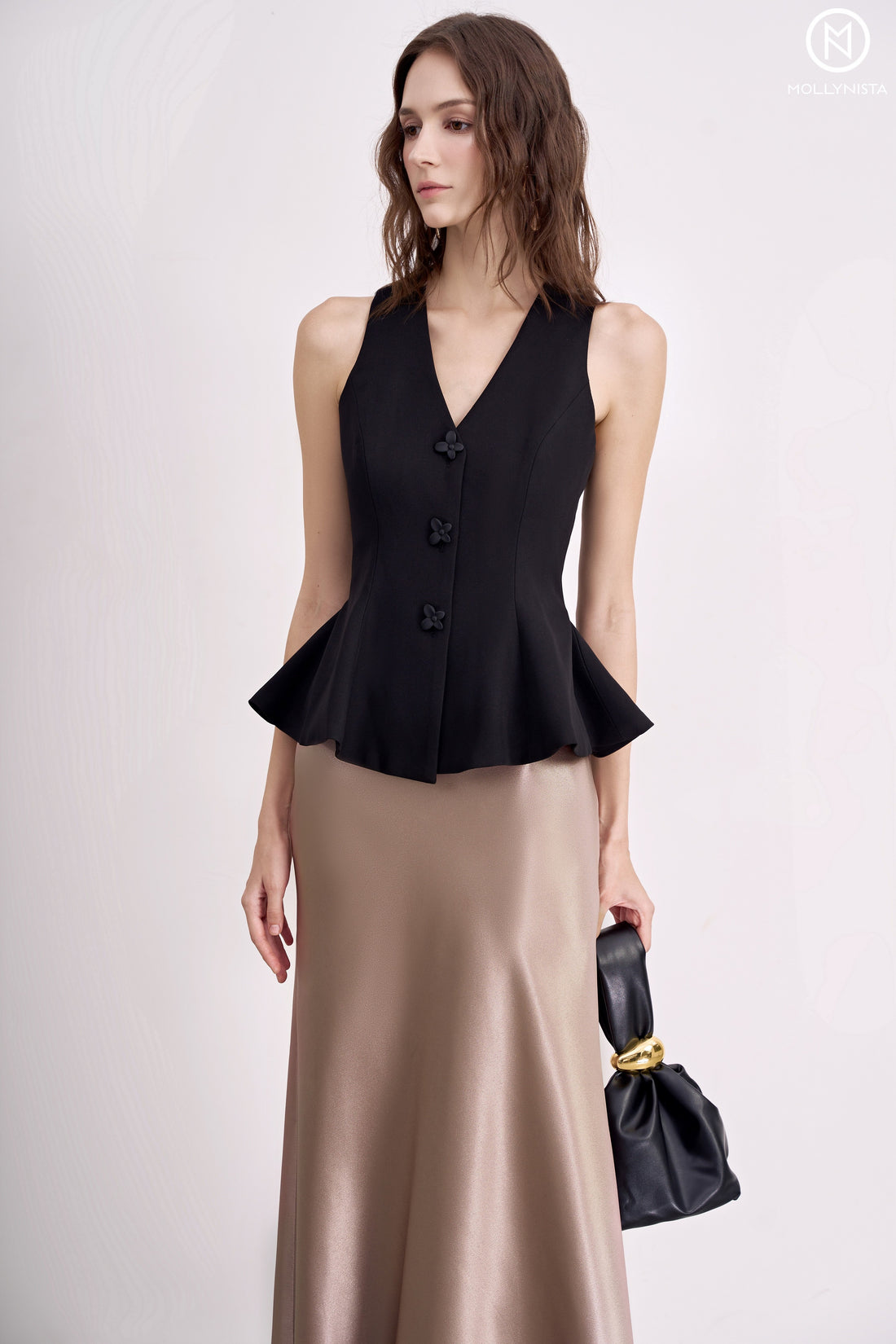 Bloom Button Peplum Top
