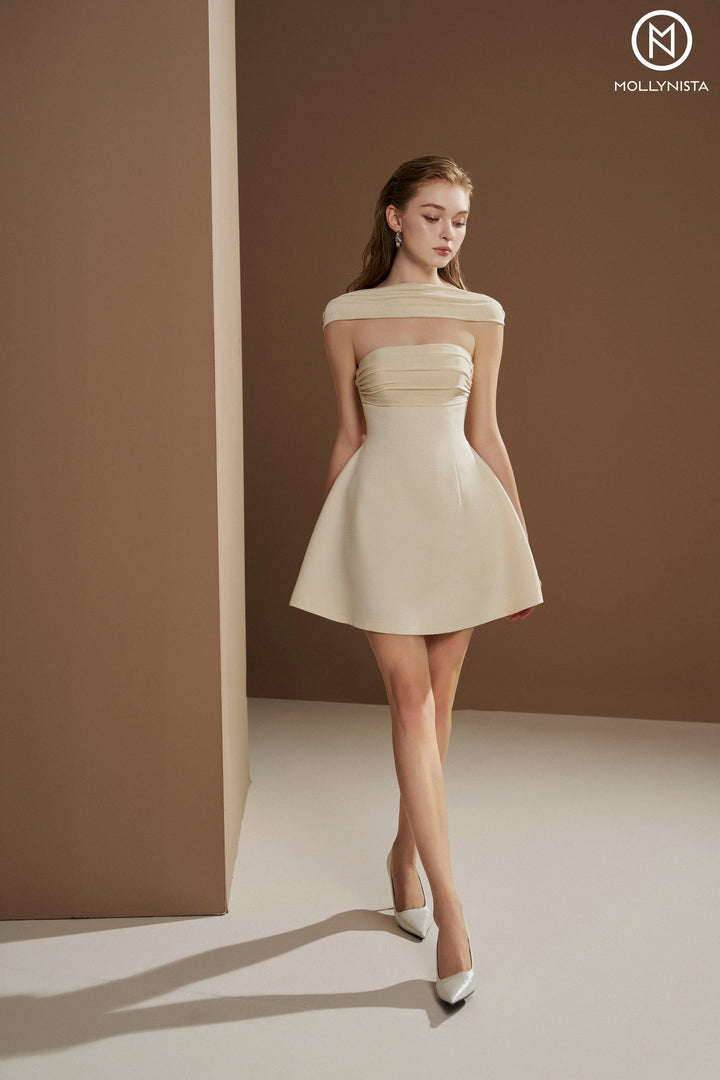Dress with neck scarf