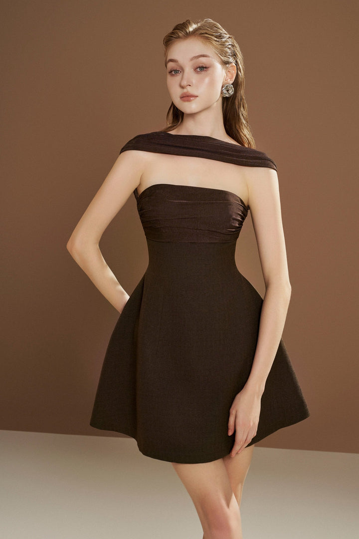 Dress with neck scarf