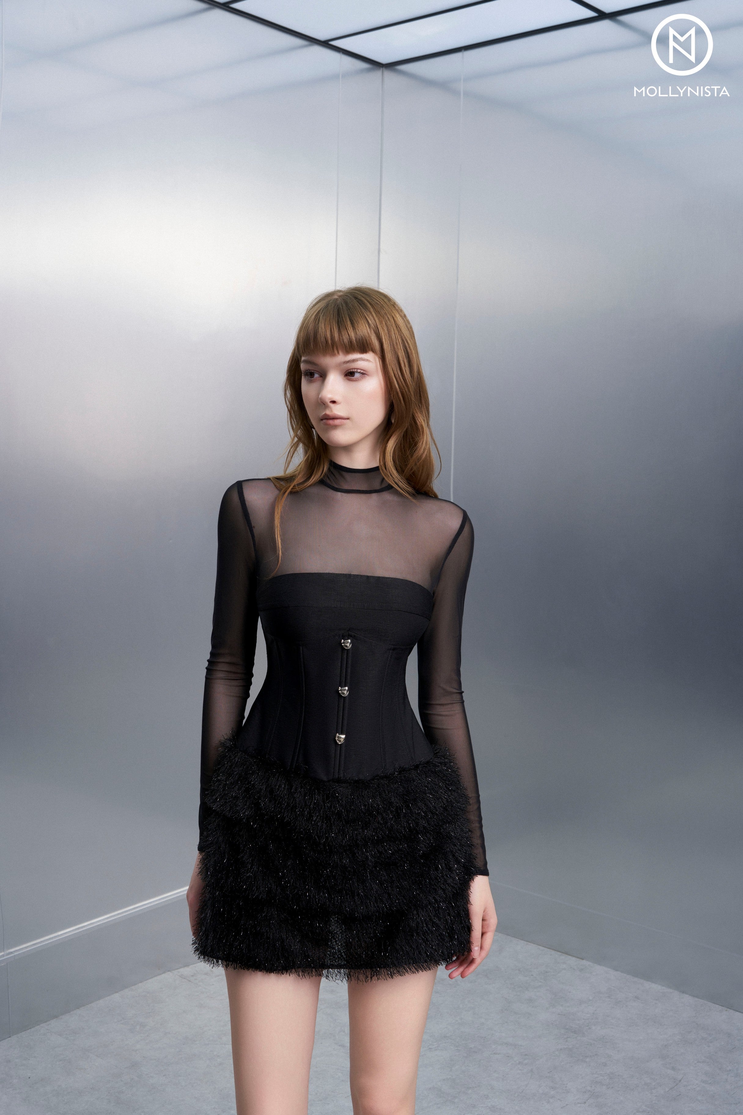 Black Shimmer Corset Dress