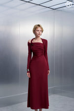 Load image into Gallery viewer, Ruffle shoulder dress
