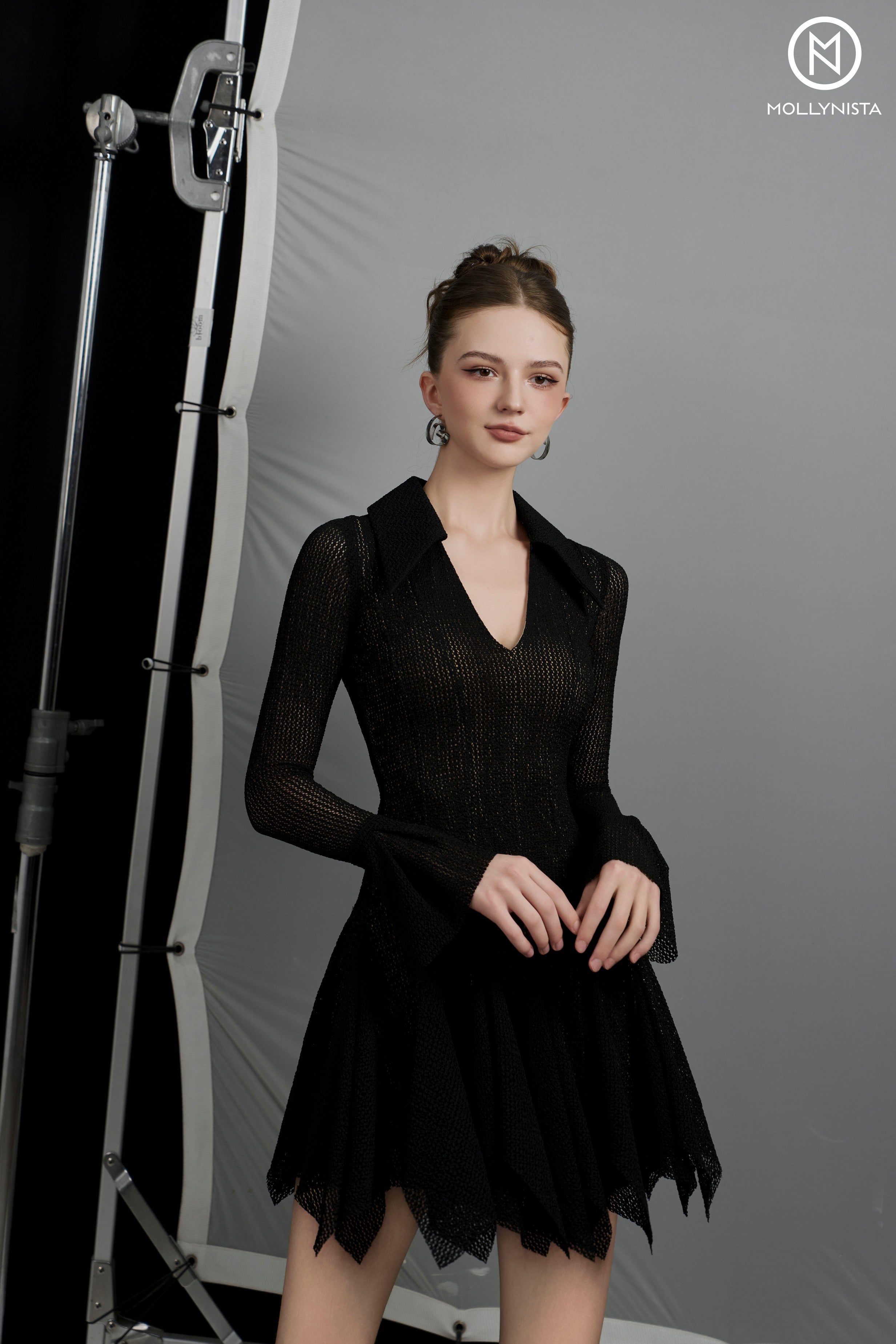 Lace Flared Paneled Dress
