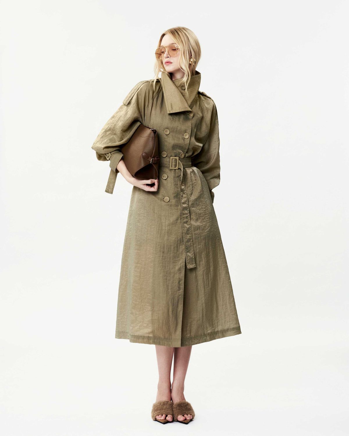 (PRE-ORDER) Nylon High-Neck Trench Coat