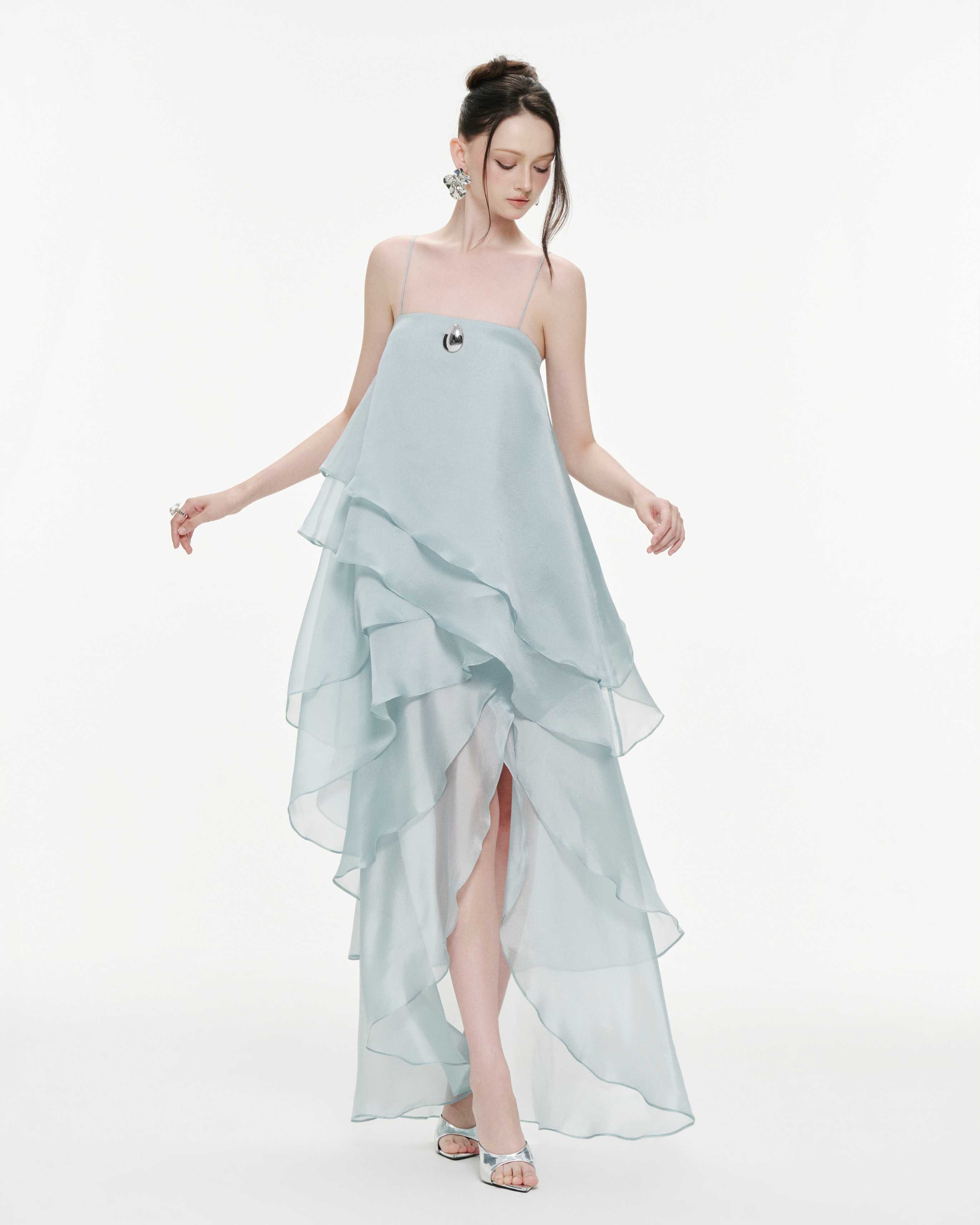 Asymmetric Layered Organza Dress – MOLLYNISTA