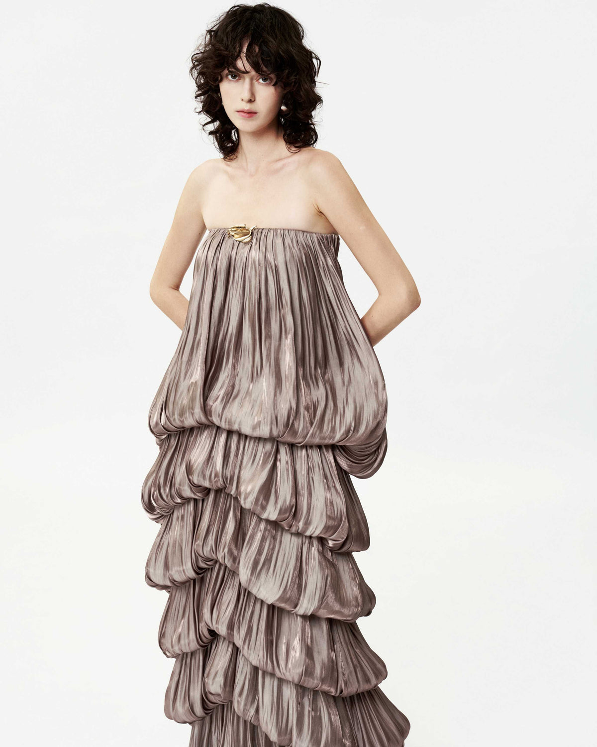 Maxi Glitter Silk Mushroom Dress