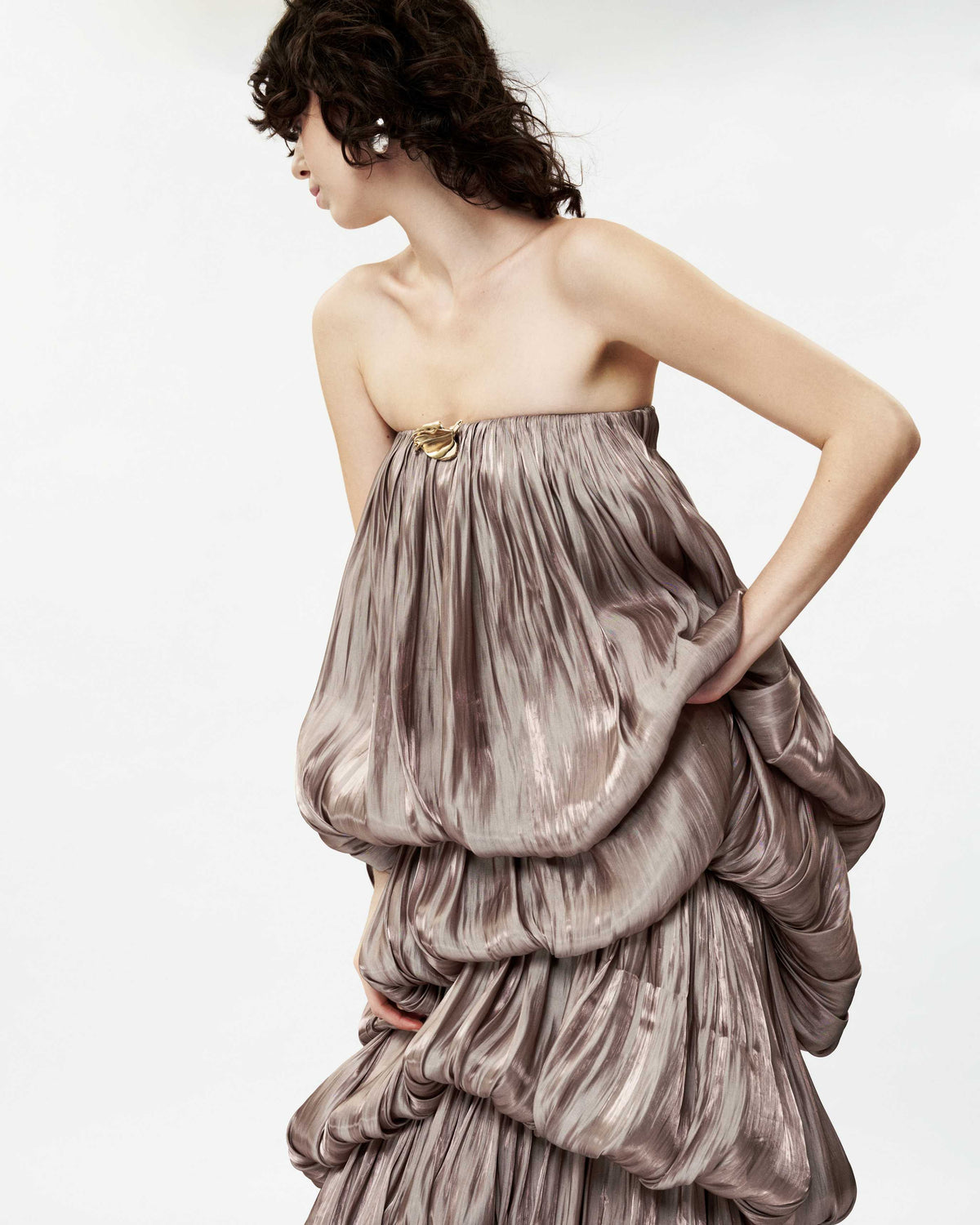 Maxi Glitter Silk Mushroom Dress