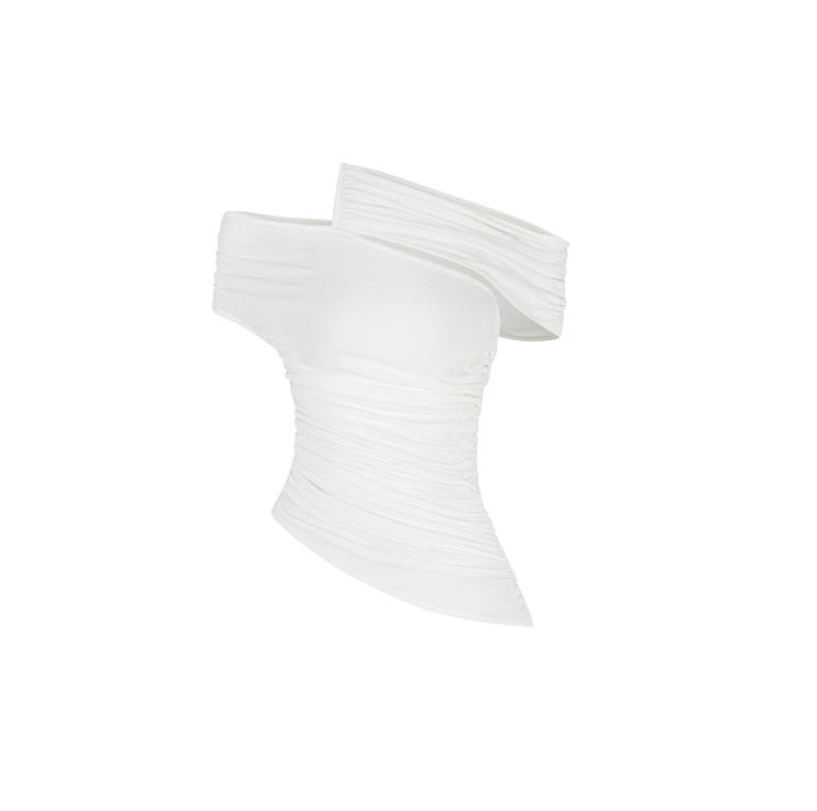 Diagonal Shirred Top