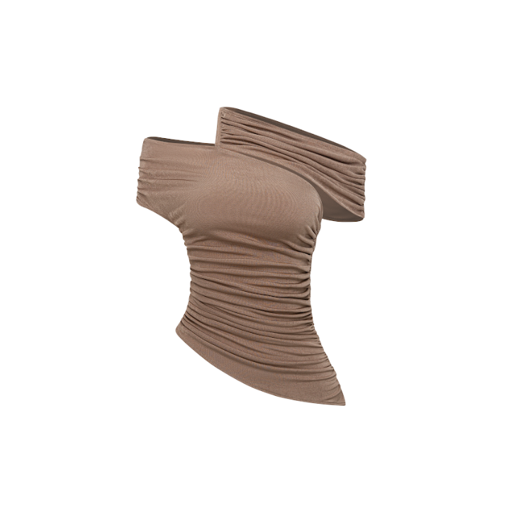 Diagonal Shirred Top
