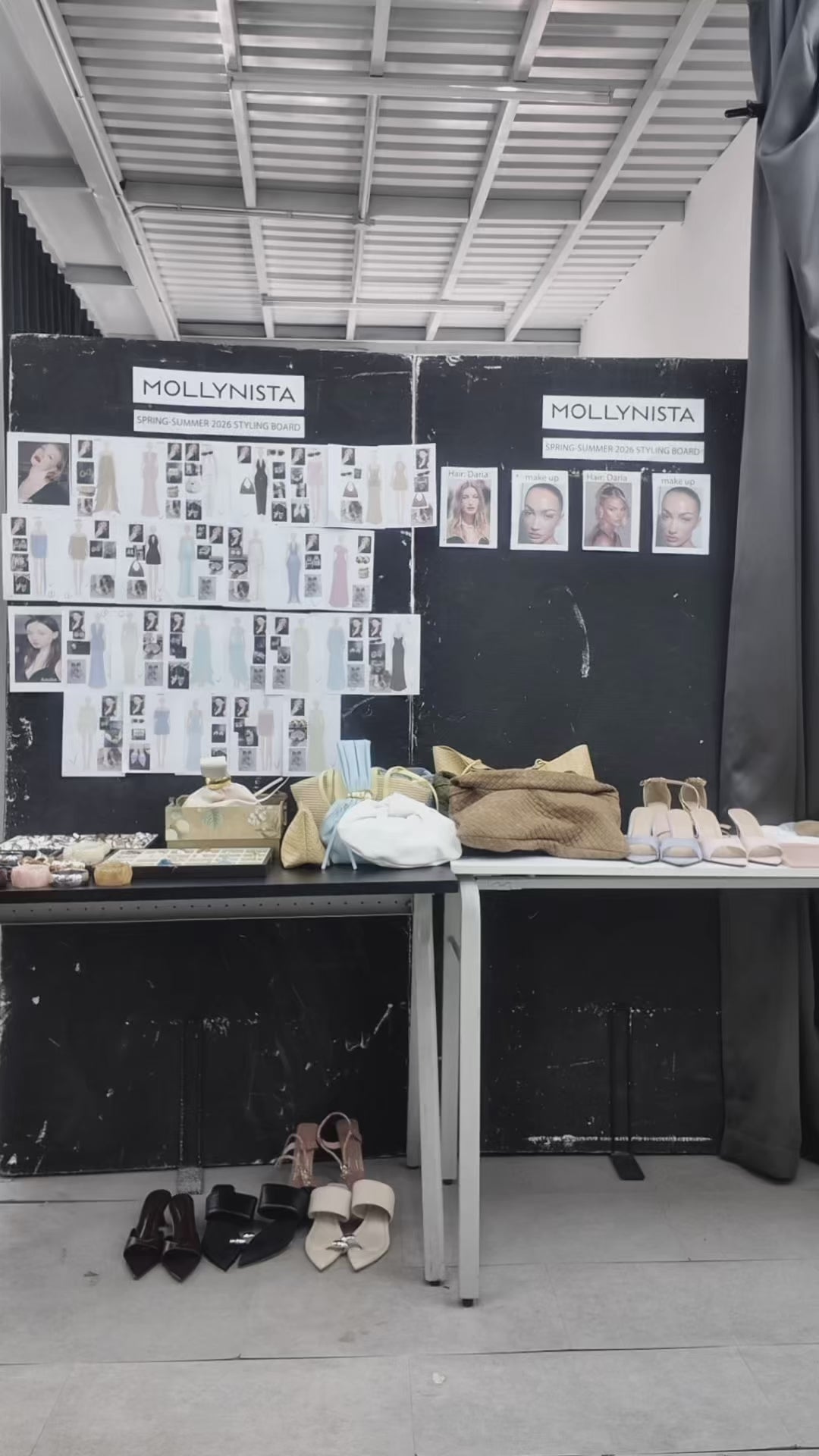 垂褶露背美人鱼网纱连衣裙