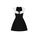 Load image into Gallery viewer, Black bell-shaped dress with white collar
