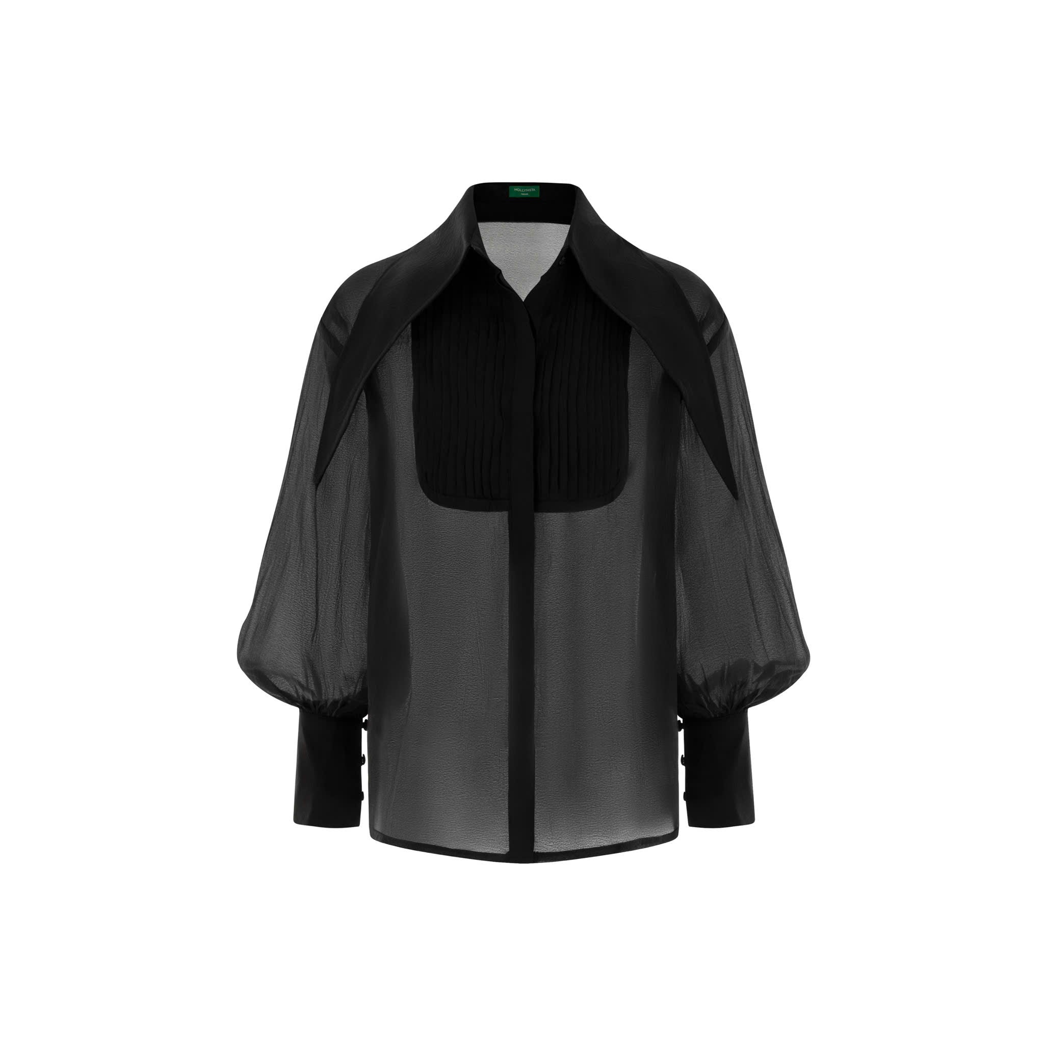 Large Collar Organza Blouse