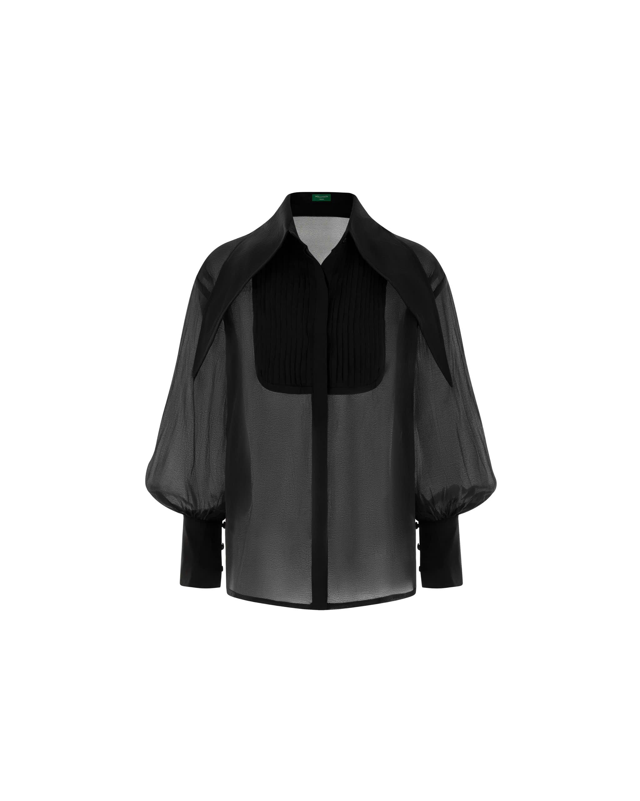Large Collar Organza Blouse