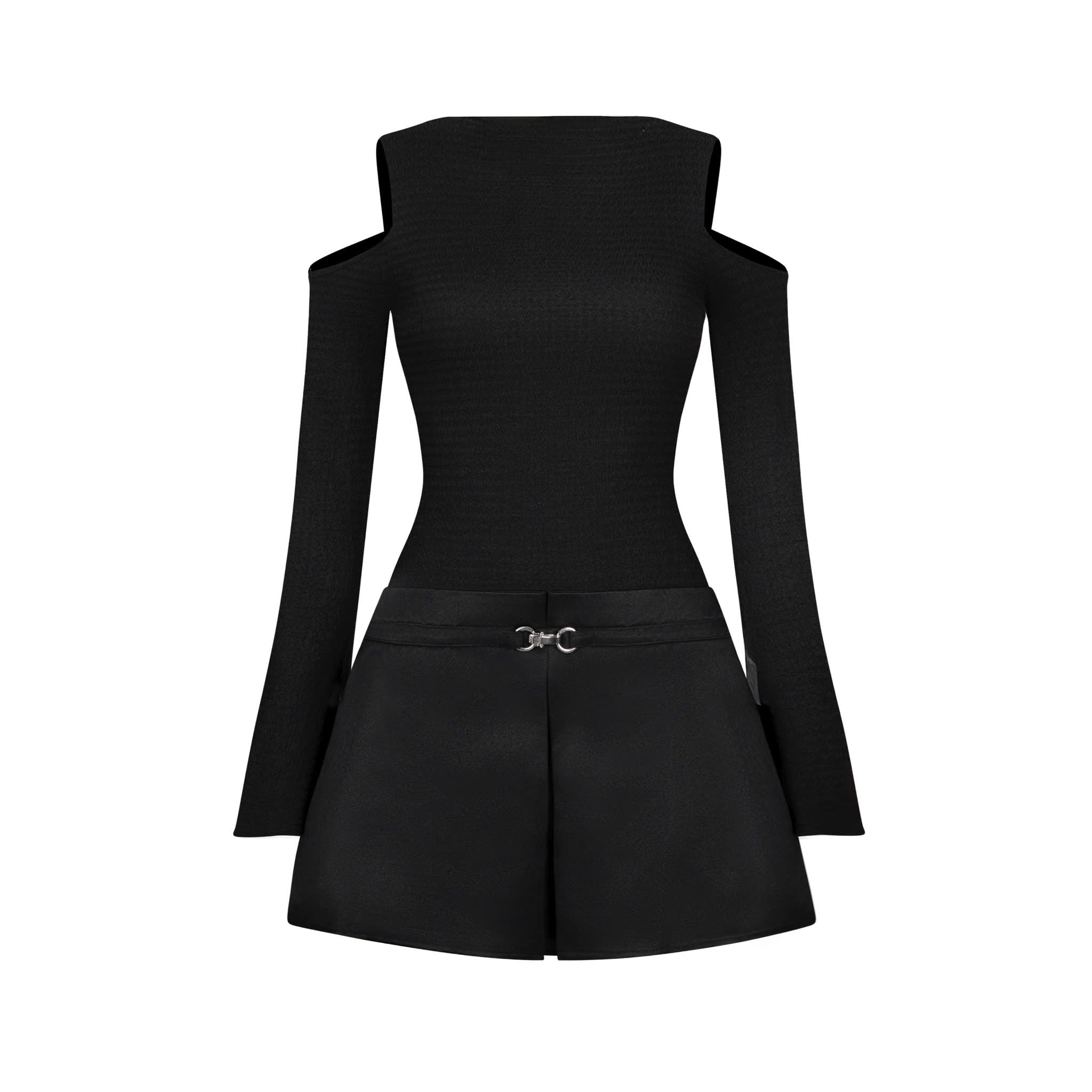 Cold Shoulder Pleated Dress